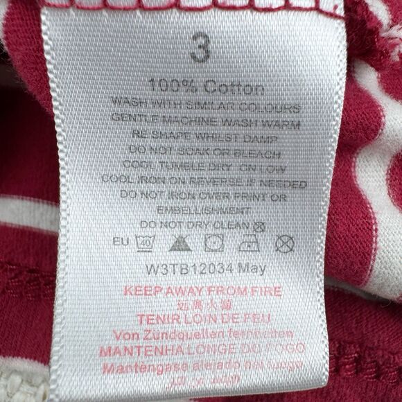 Pumpkin Patch Henley Hoodie Boys Size 3 Red White Striped Hooded T-Shirt Rock - Picture 11 of 12